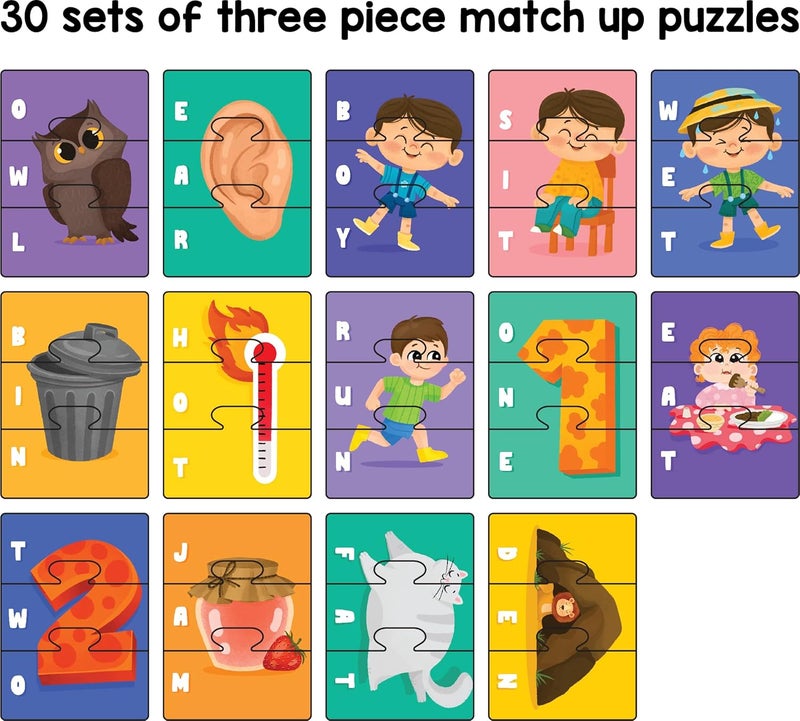 Play Panda Spell & Learn Type 4 – 90 Piece Spelling Puzzle for Kids (Ages 3+) - Learn 30 Three Letter Words with Colorful Pictures - Image 3